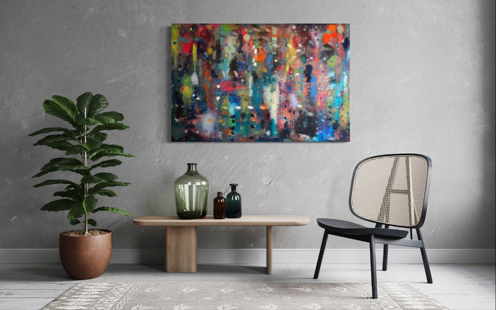 'BLURRY LIGHTS', 2022, acrylic on canvas, 150 x 100 cm