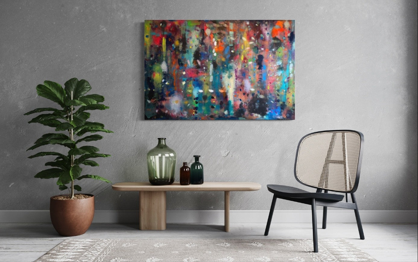 'BLURRY LIGHTS', 2022, acrylic on canvas, 150 x 100 cm