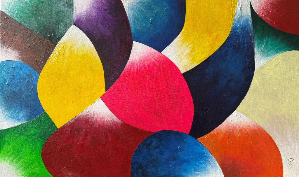 'FUSION', 2024, acrylic on canvas, 90 x 60 cm