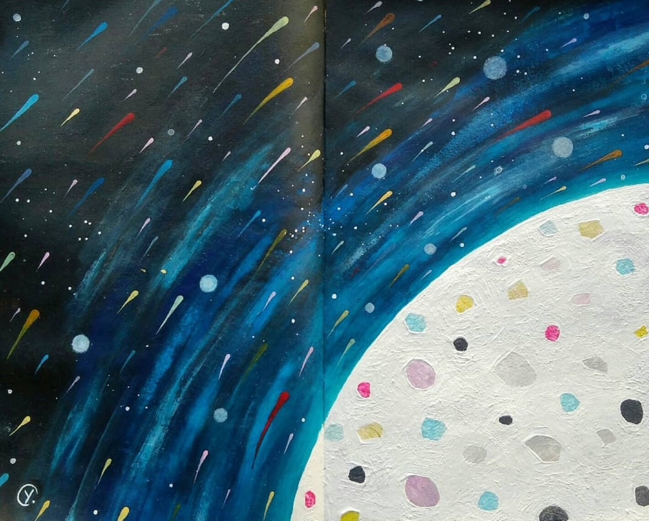 'UNIVERSE' 2019, acrylic on paper (sketchbook), 25 x 20 cm