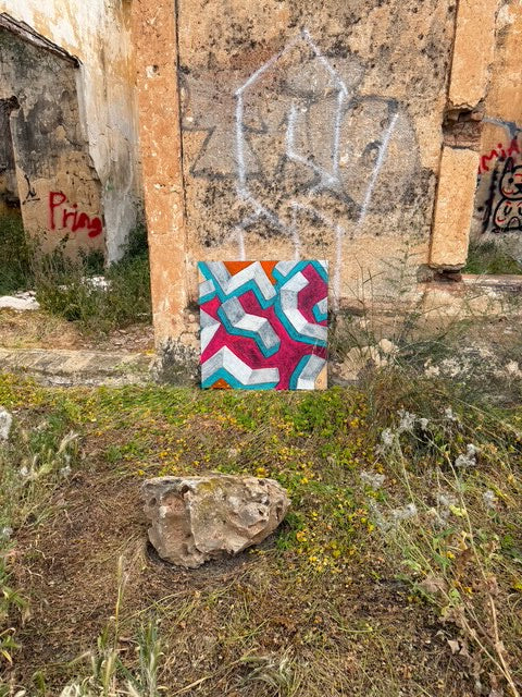 'STEPS', 2023, acrylic on canvas, 80 x 80 cm