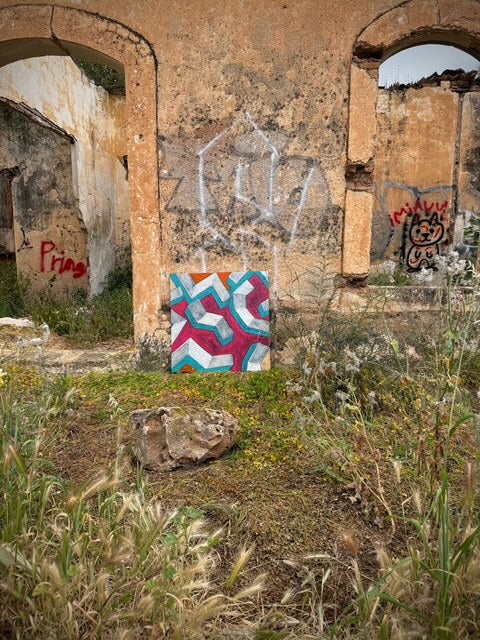 'STEPS', 2023, acrylic on canvas, 80 x 80 cm