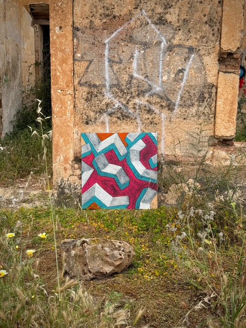 'STEPS', 2023, acrylic on canvas, 80 x 80 cm