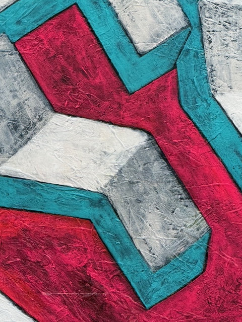 'STEPS', 2023, acrylic on canvas, 80 x 80 cm