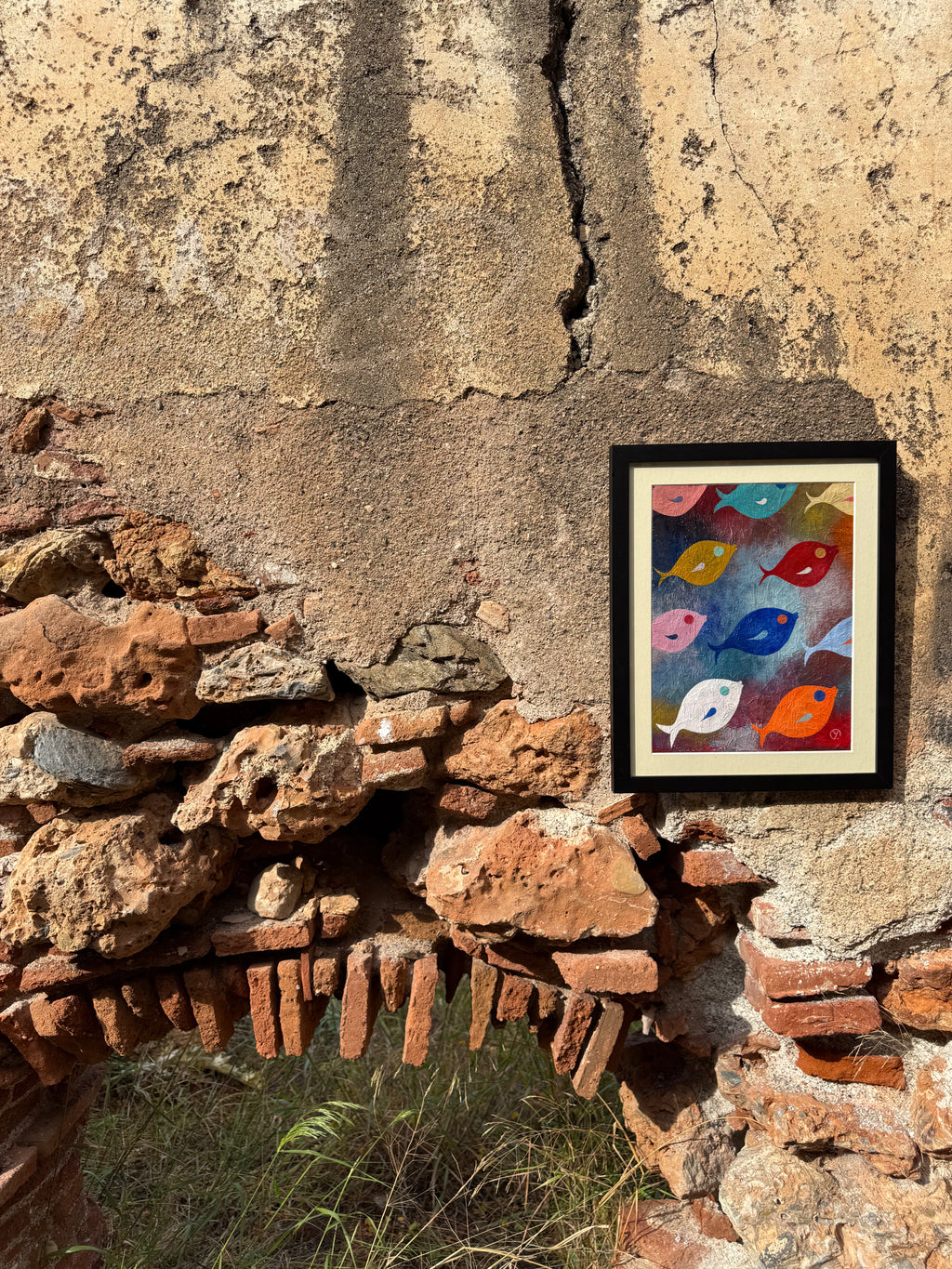 'TROUBLED WATERS I", 2017, acrylic on papier mâché, 32 x 24 cm (High Quality Frame)