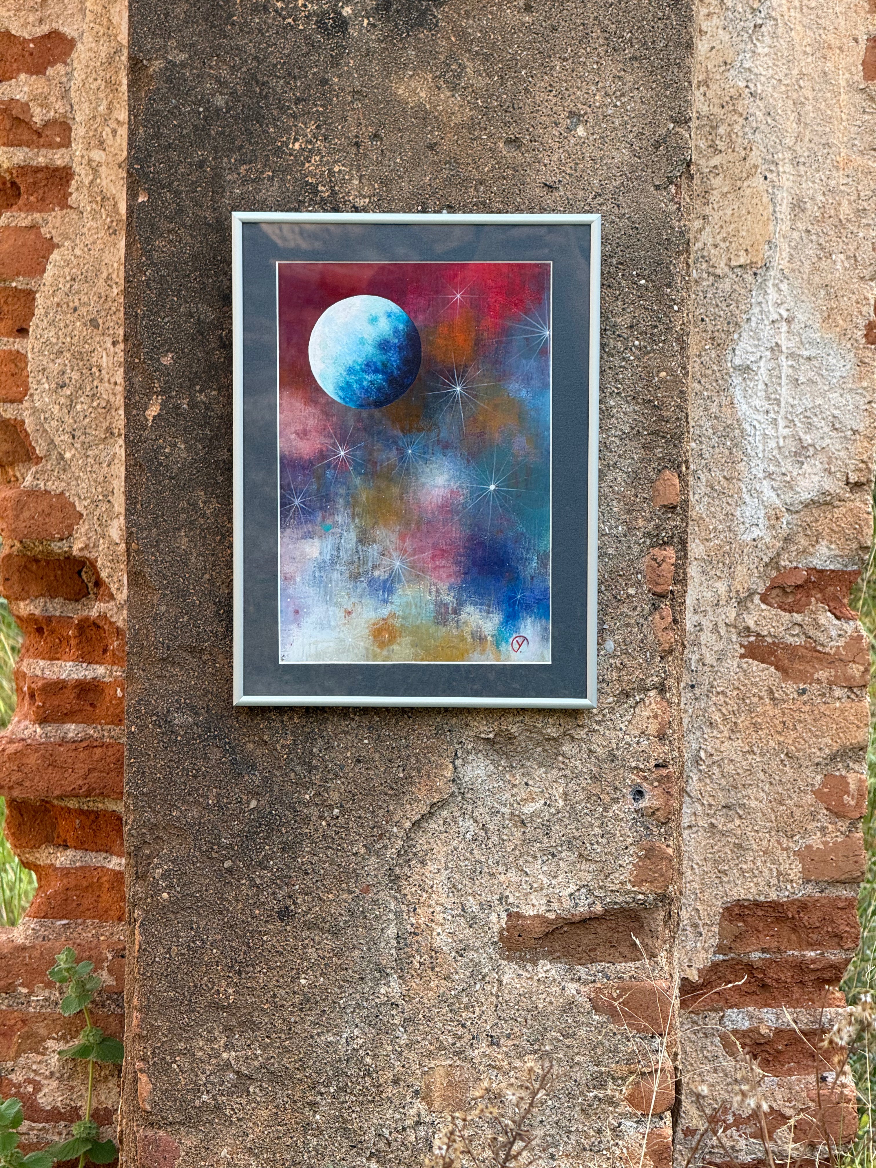 'MULTICOLORED', 2019, acrylic on paper, 30 x 20 cm (high quality frame)