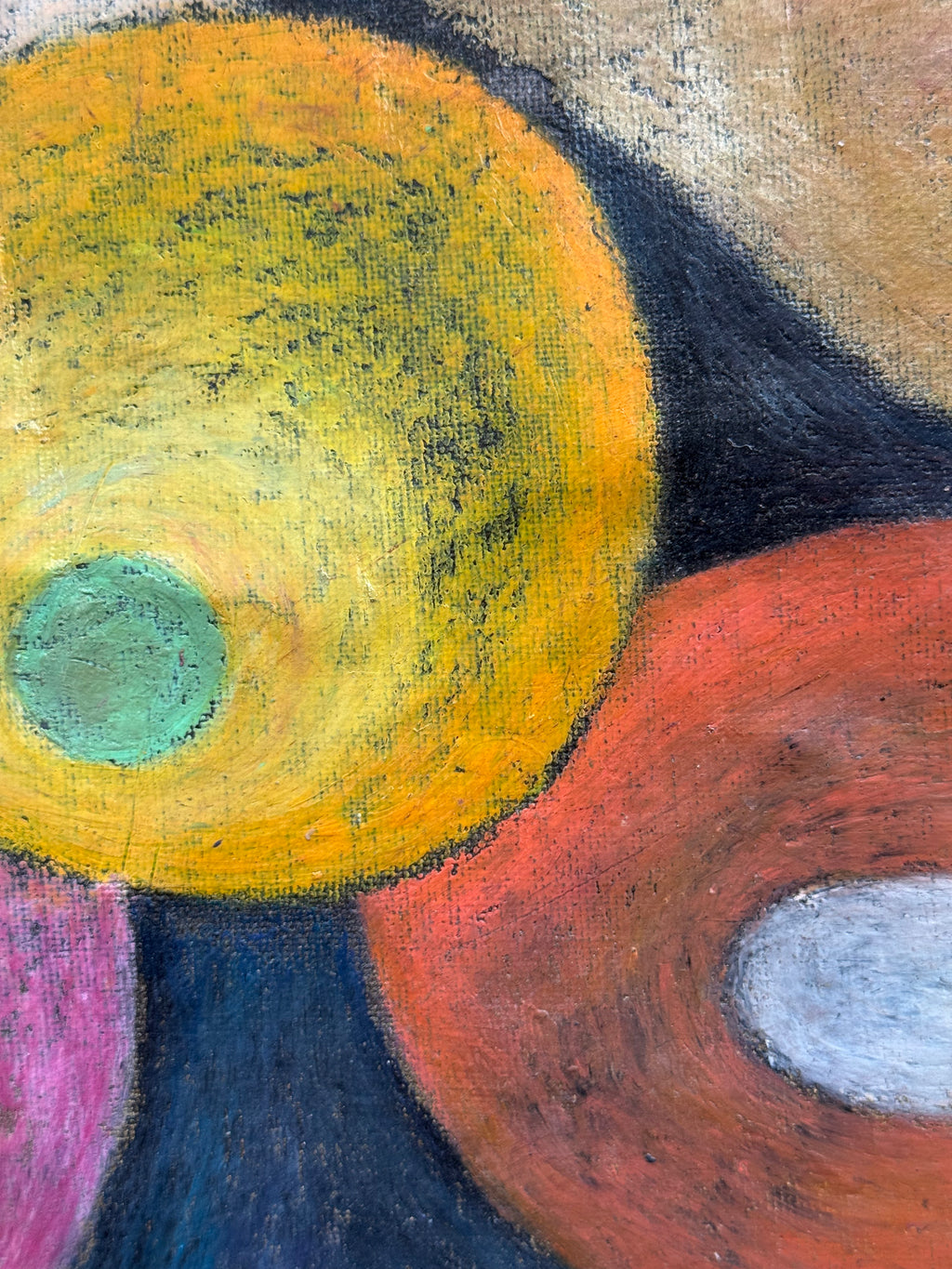 'HOPE VI : Le jardin illuminé' oil pastel on canvas 50 x 95 cm