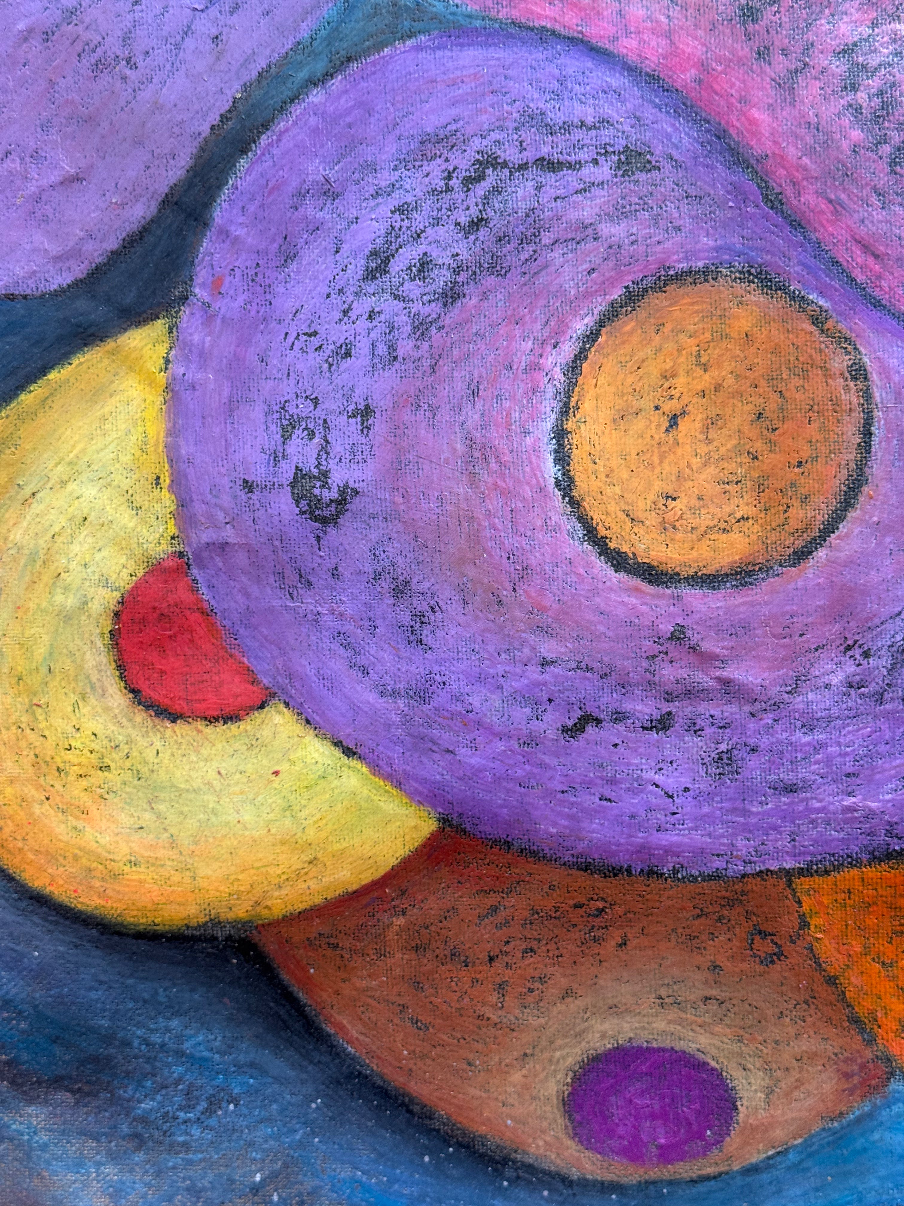 'HOPE VI : Le jardin illuminé' oil pastel on canvas 50 x 95 cm