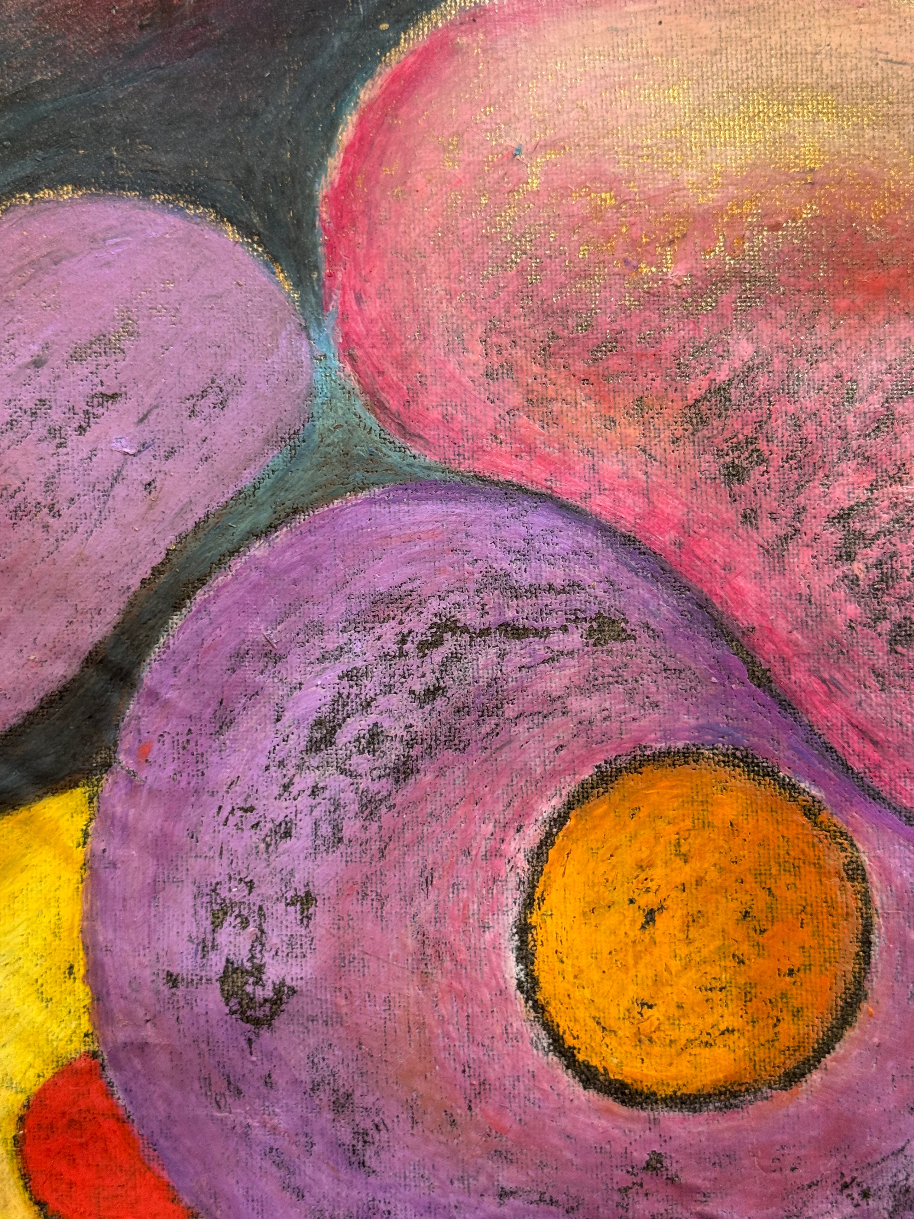 'HOPE VI : Le jardin illuminé' oil pastel on canvas 50 x 95 cm
