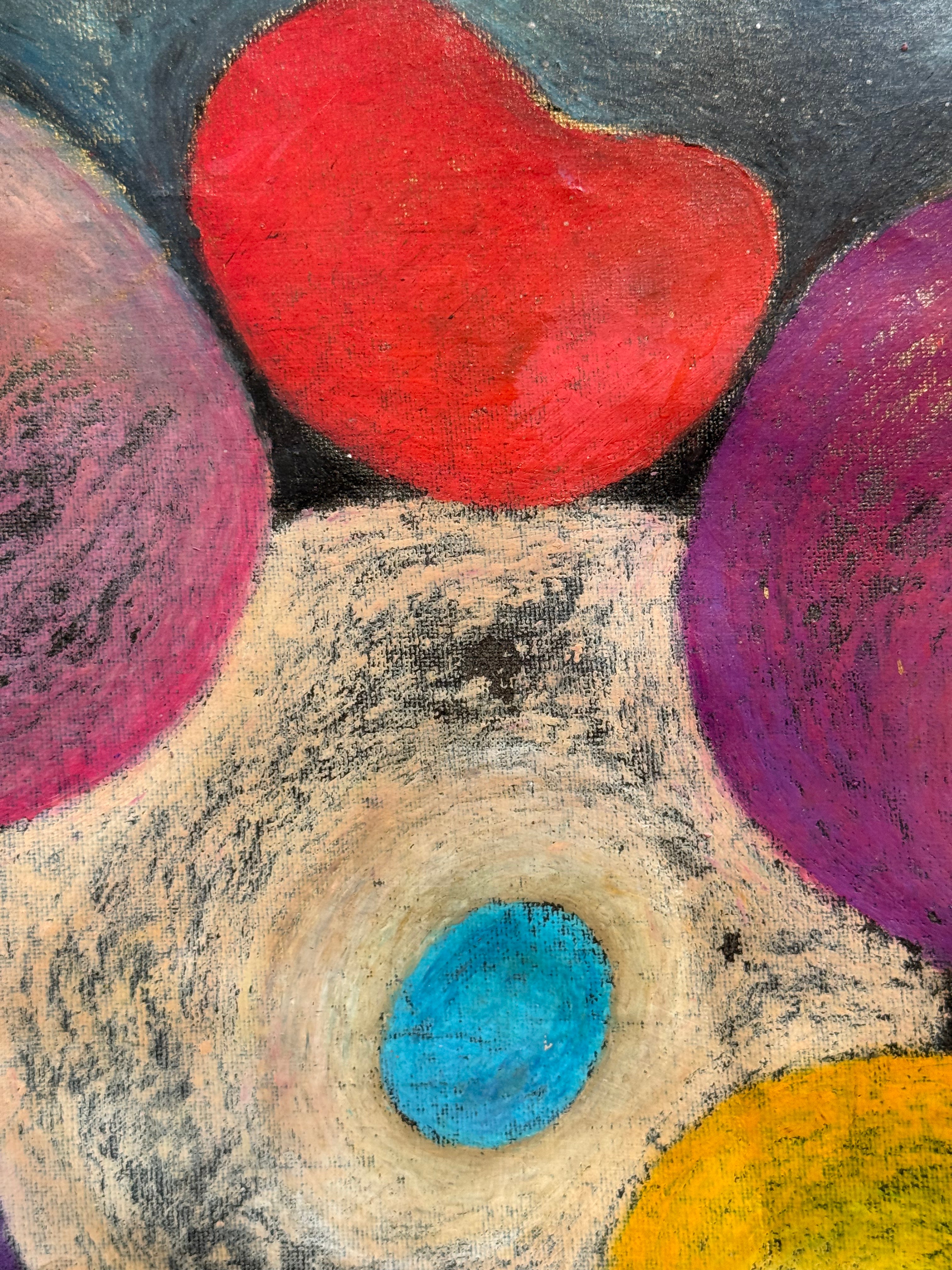 'HOPE VI : Le jardin illuminé' oil pastel on canvas 50 x 95 cm