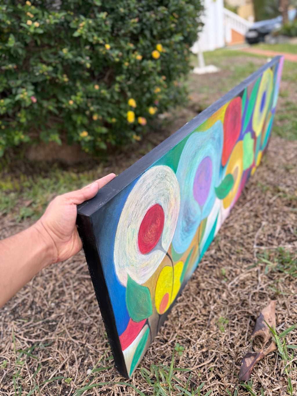 'HOPE II', 2025, oil pastel on canvas, 150  x 50 cm