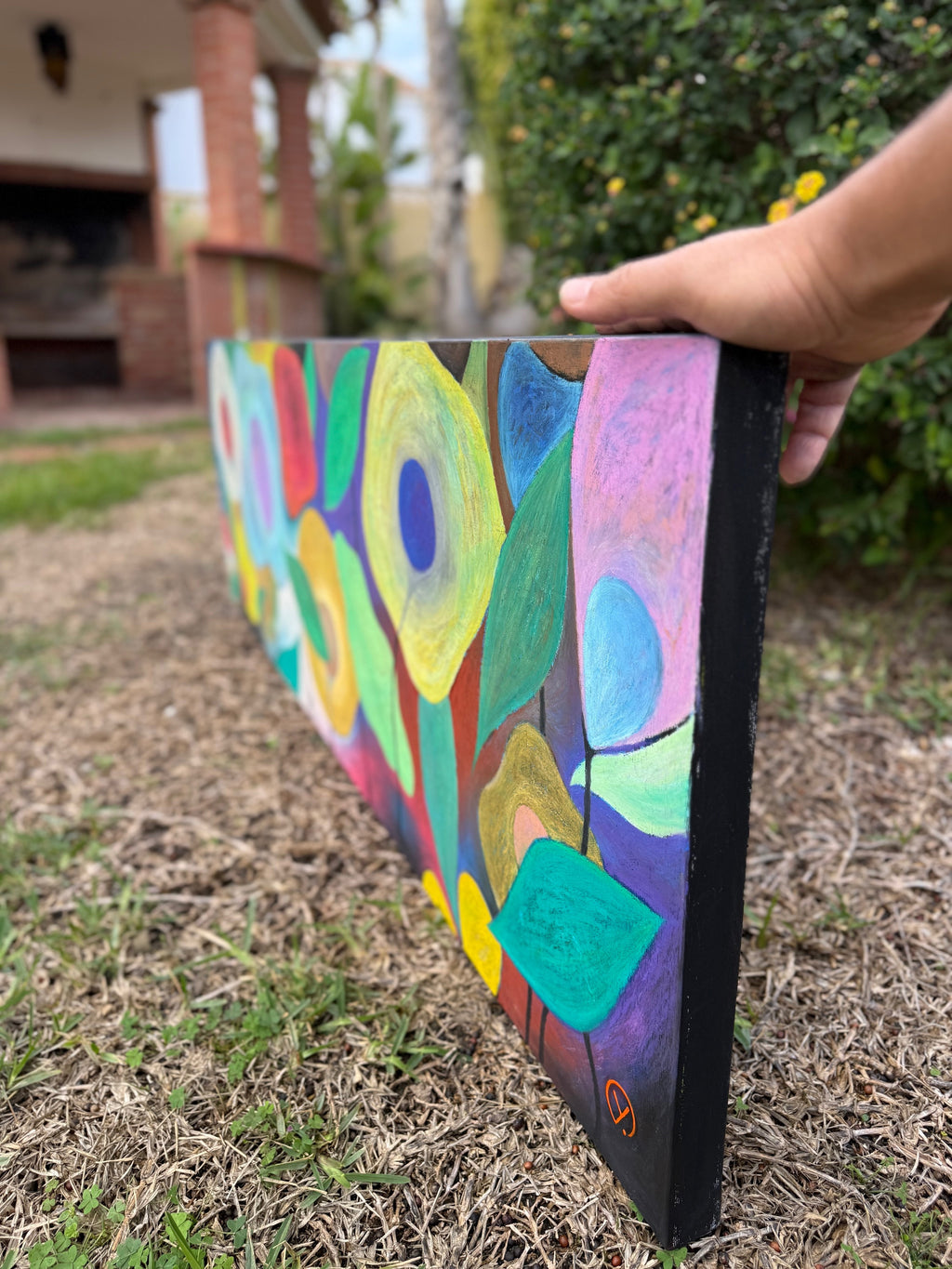'HOPE II', 2025, oil pastel on canvas, 150  x 50 cm