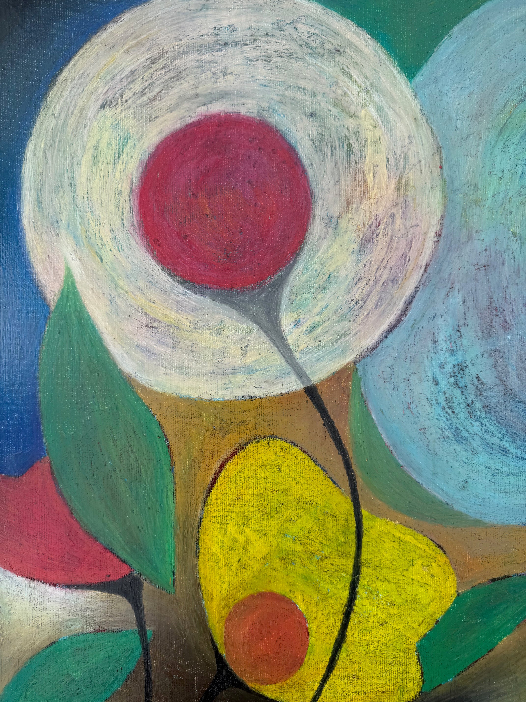 'HOPE II', 2025, oil pastel on canvas, 150  x 50 cm