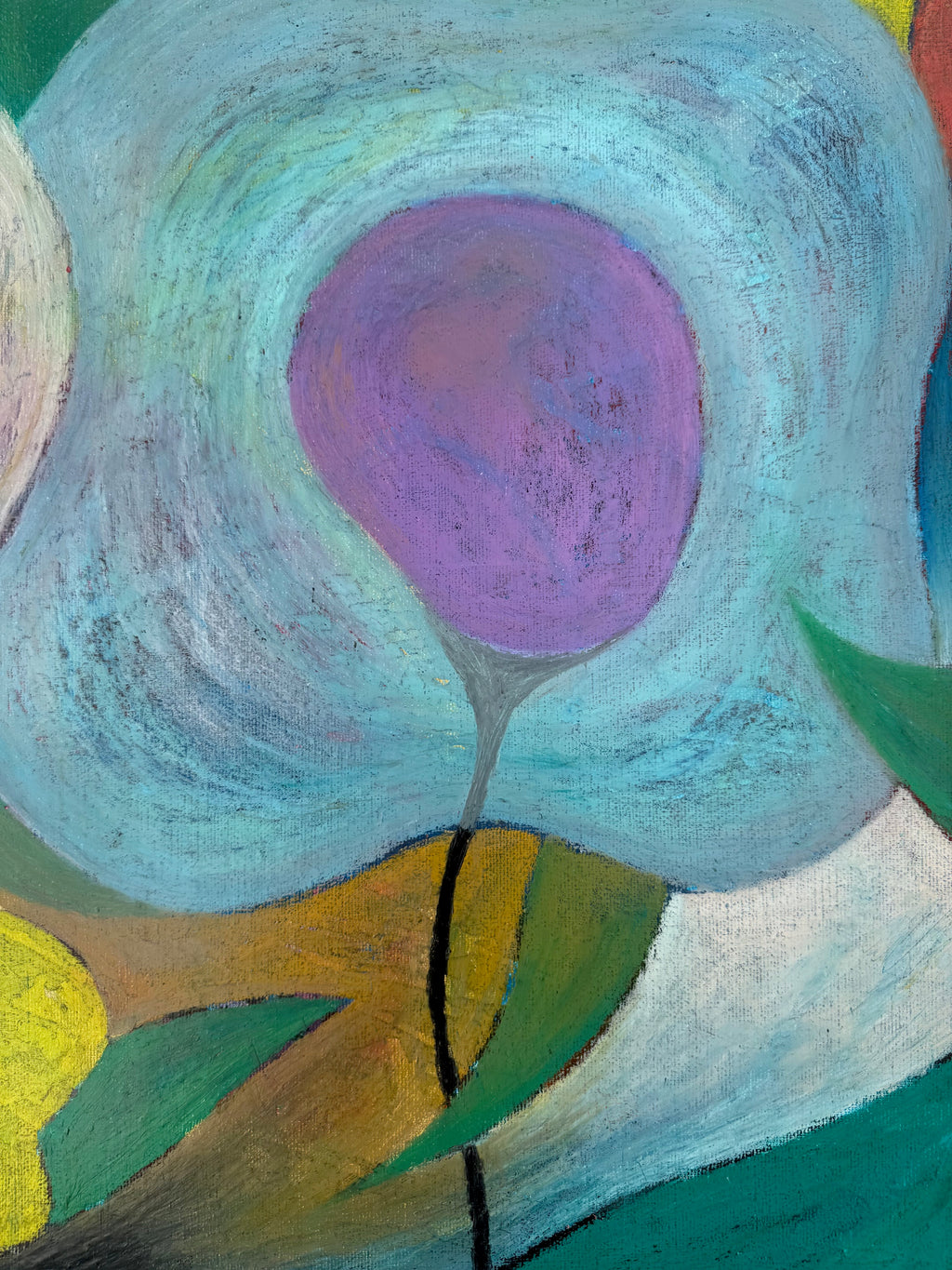 'HOPE II', 2025, oil pastel on canvas, 150  x 50 cm