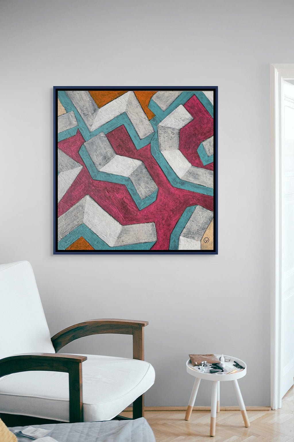 'STEPS', 2023, acrylic on canvas, 80 x 80 cm