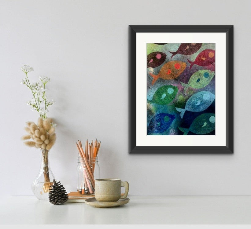 'TROUBLED WATERS II", 2017, acrylic on papier mâché, 32 x 24 cm