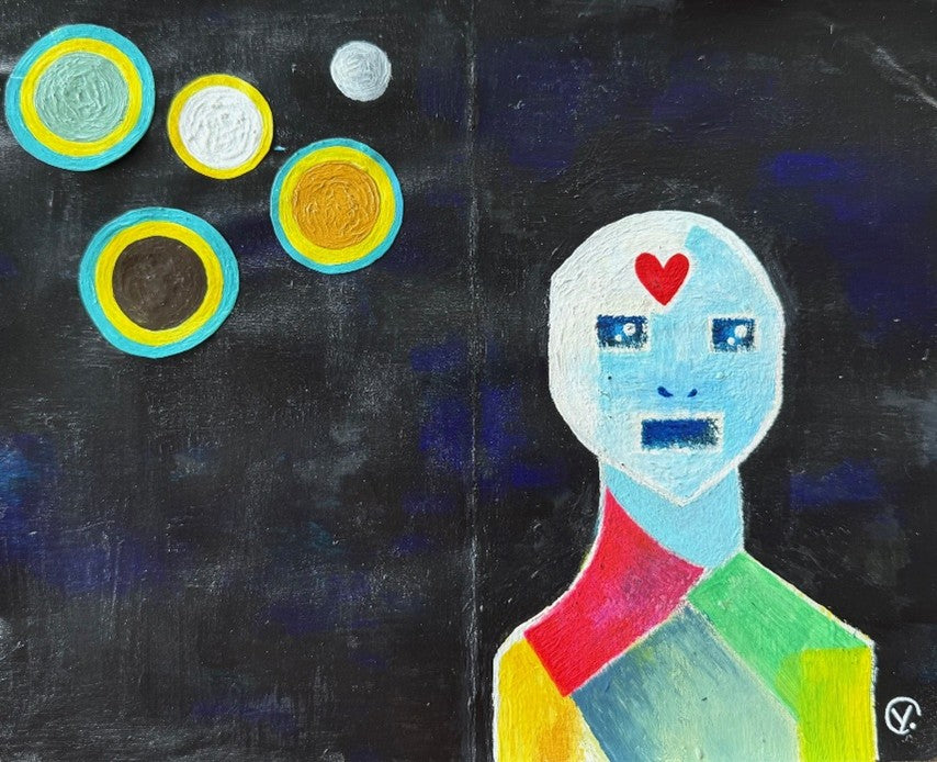 'THE BRIGHT SIDE', 2019, acrylic on paper (sketchbook), 30 x 20 cm