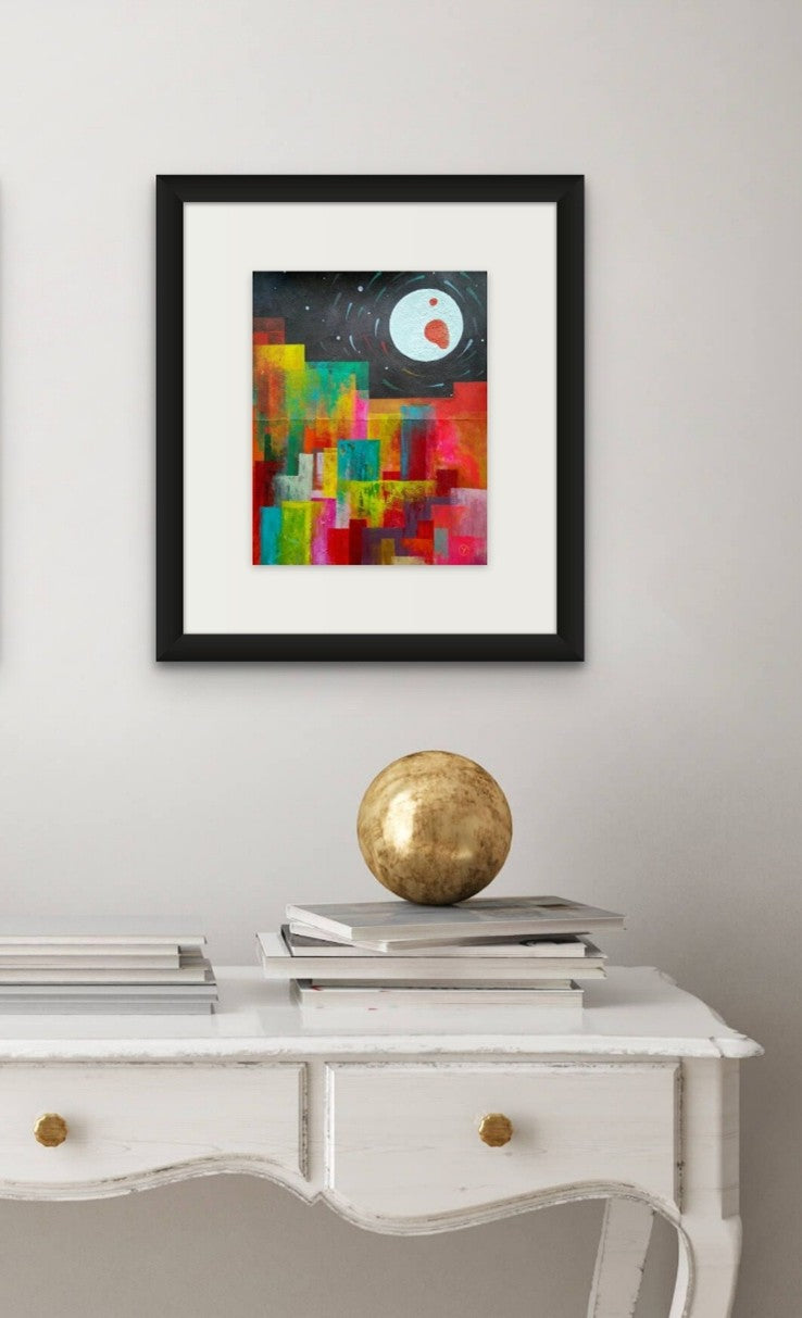 'CITYBYNIGHT II', 2019, acrylic on paper (sketchbook), 25 x 20 cm