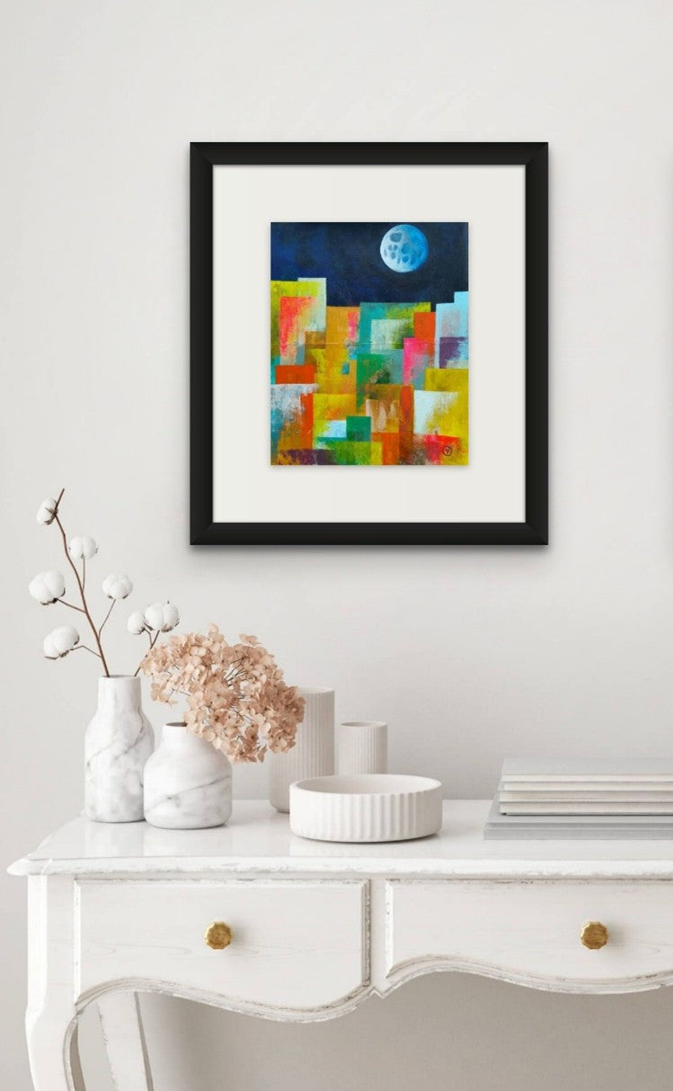 'CITYBYNIGHT I', 2019, acrylic on paper (sketchbook), 25 x 20 cm