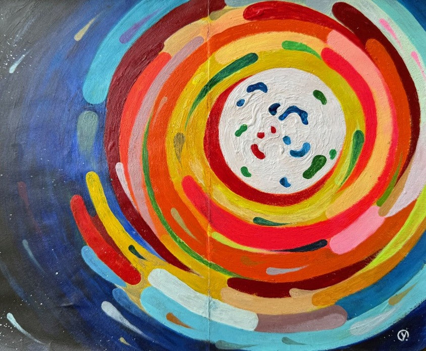 'LIGHTS', 2019, acrylic on paper (sketchbook), 25 x 20 cm