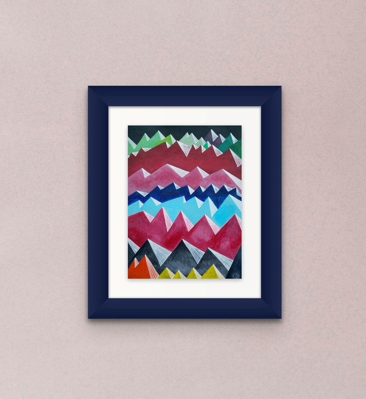 'MOUNTAINS', 2018, acrylic on paper, 25 x 20 cm