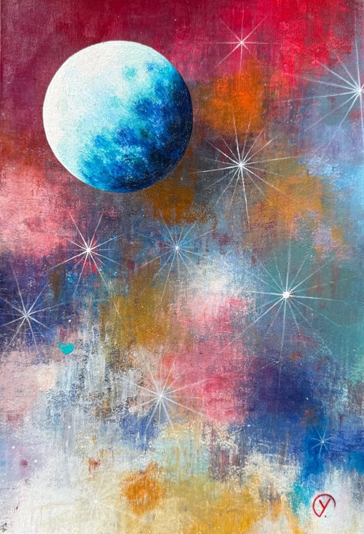 'MULTICOLORED', 2019, acrylic on paper, 30 x 20 cm