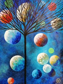 'NIGHTLIGHTS II', 2014, acrylic on paper, 32 x 24 cm