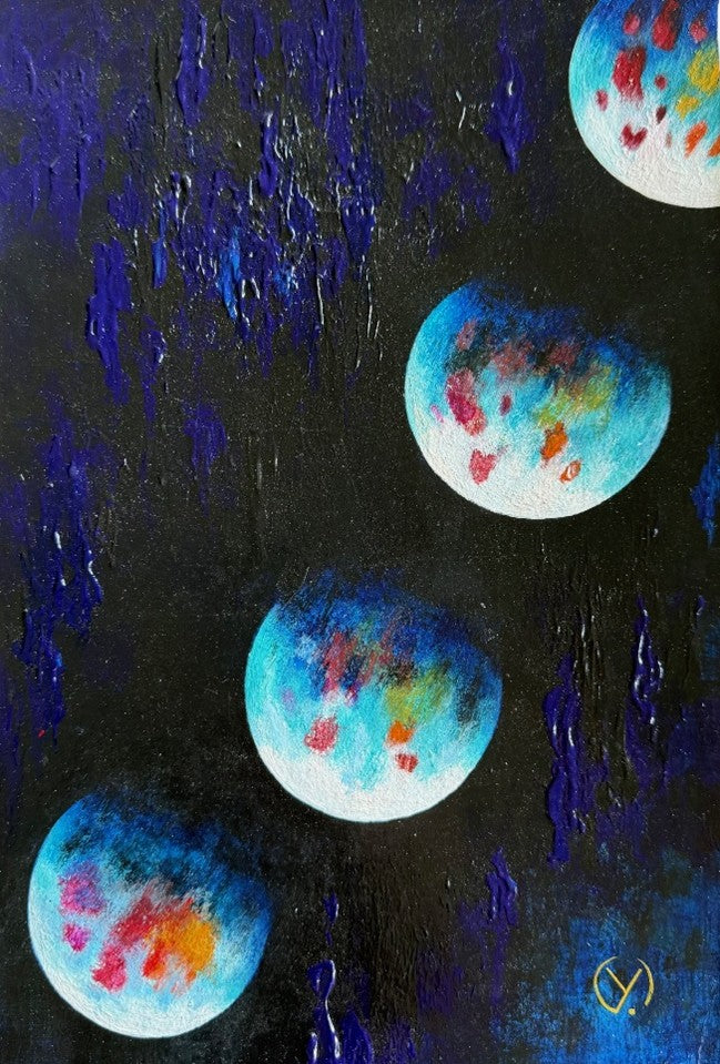 'ON THE MOVE', 2019, acrylic on paper, 32 x 24 cm