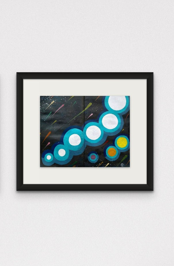 'PLANETS', 2019, acrylic on paper (sketchbook), 25 x 20 cm