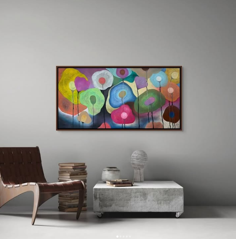 'HOPE', 2025, oil pastels on canvas, 140 x 70 cm