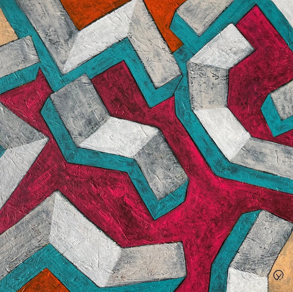 'STEPS', 2023, acrylic on canvas, 80 x 80 cm